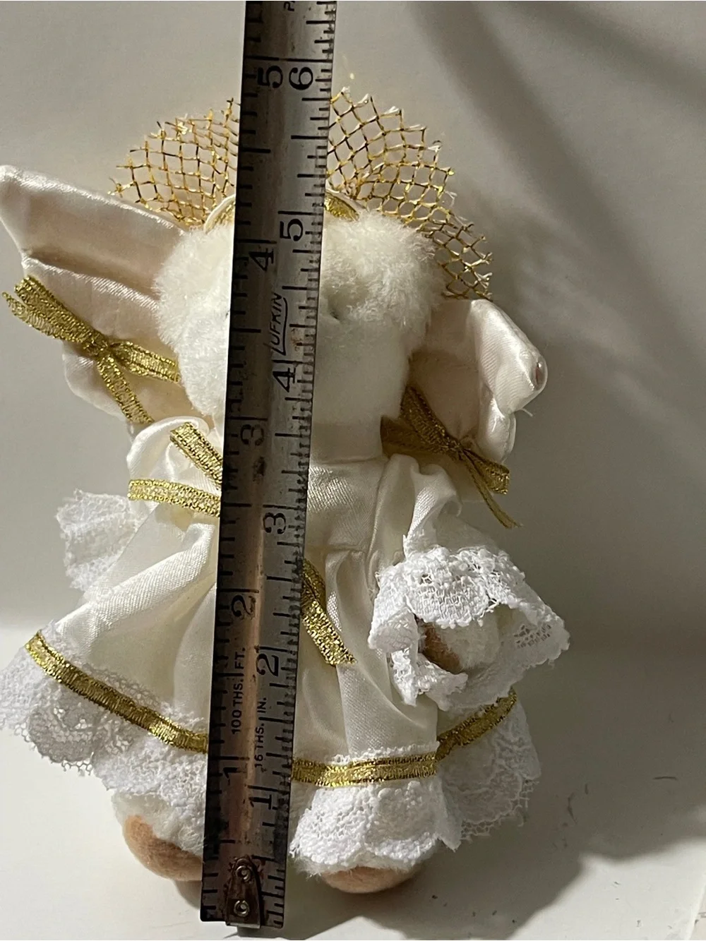 Vintage Handmade Dress Jointed Angel Teddybear Boyd or Precious Moments Style